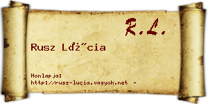 Rusz Lúcia névjegykártya